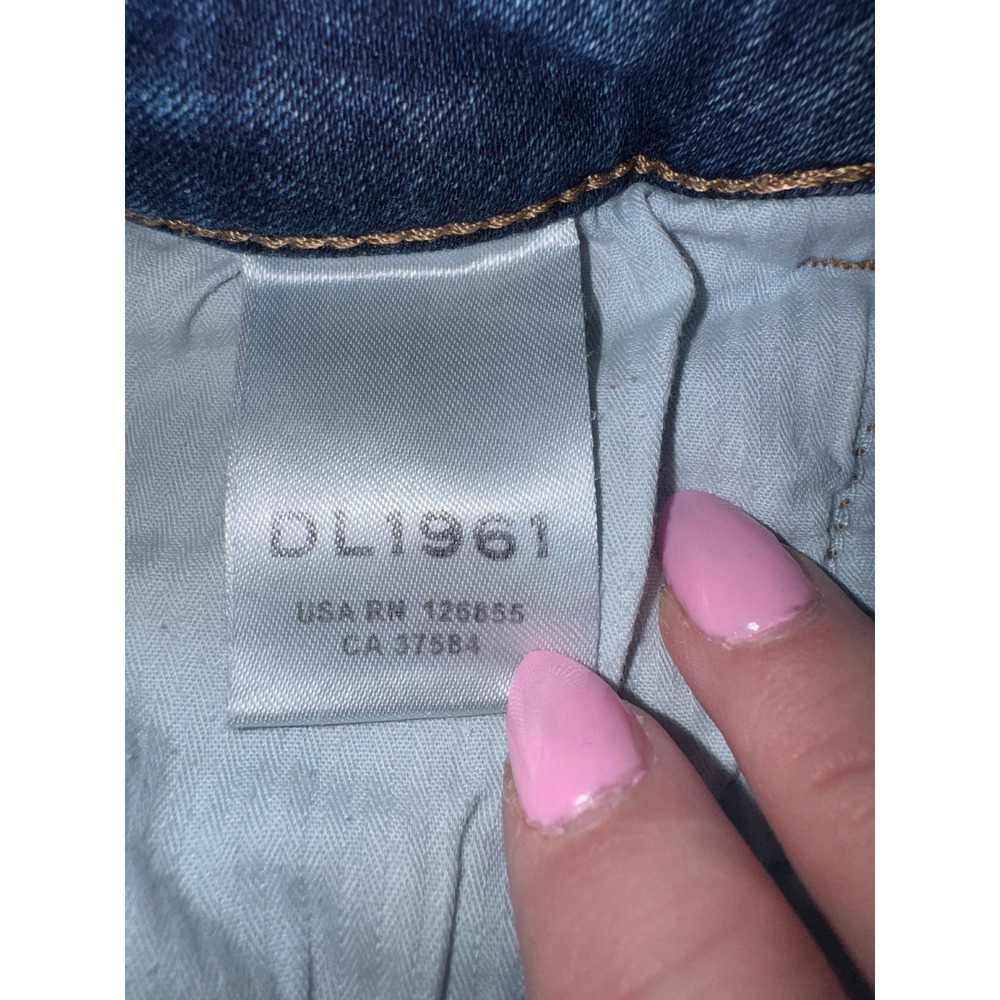 DL1961 Florence Mid Rise Instasculpt Skinny Jeans Delano Blue Distressed Size 28 - Picture 5 of 8